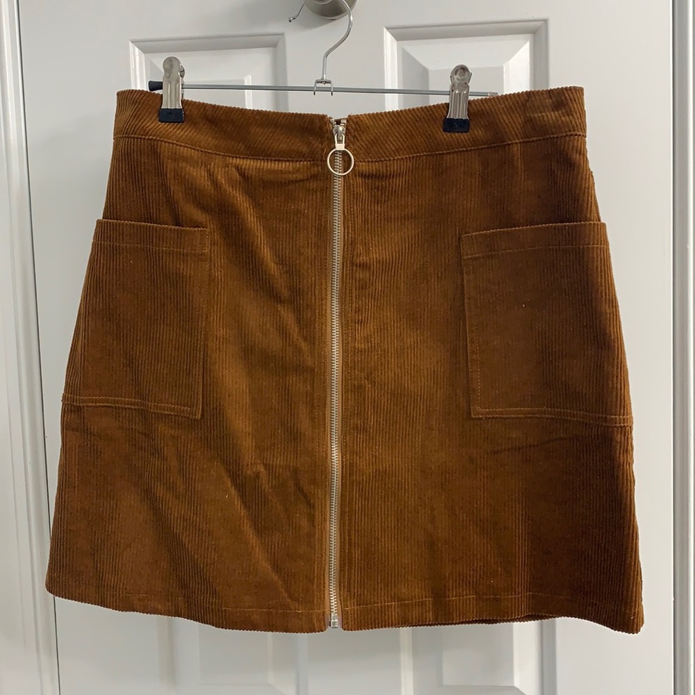 NWT Zip Front Corduroy Skirt